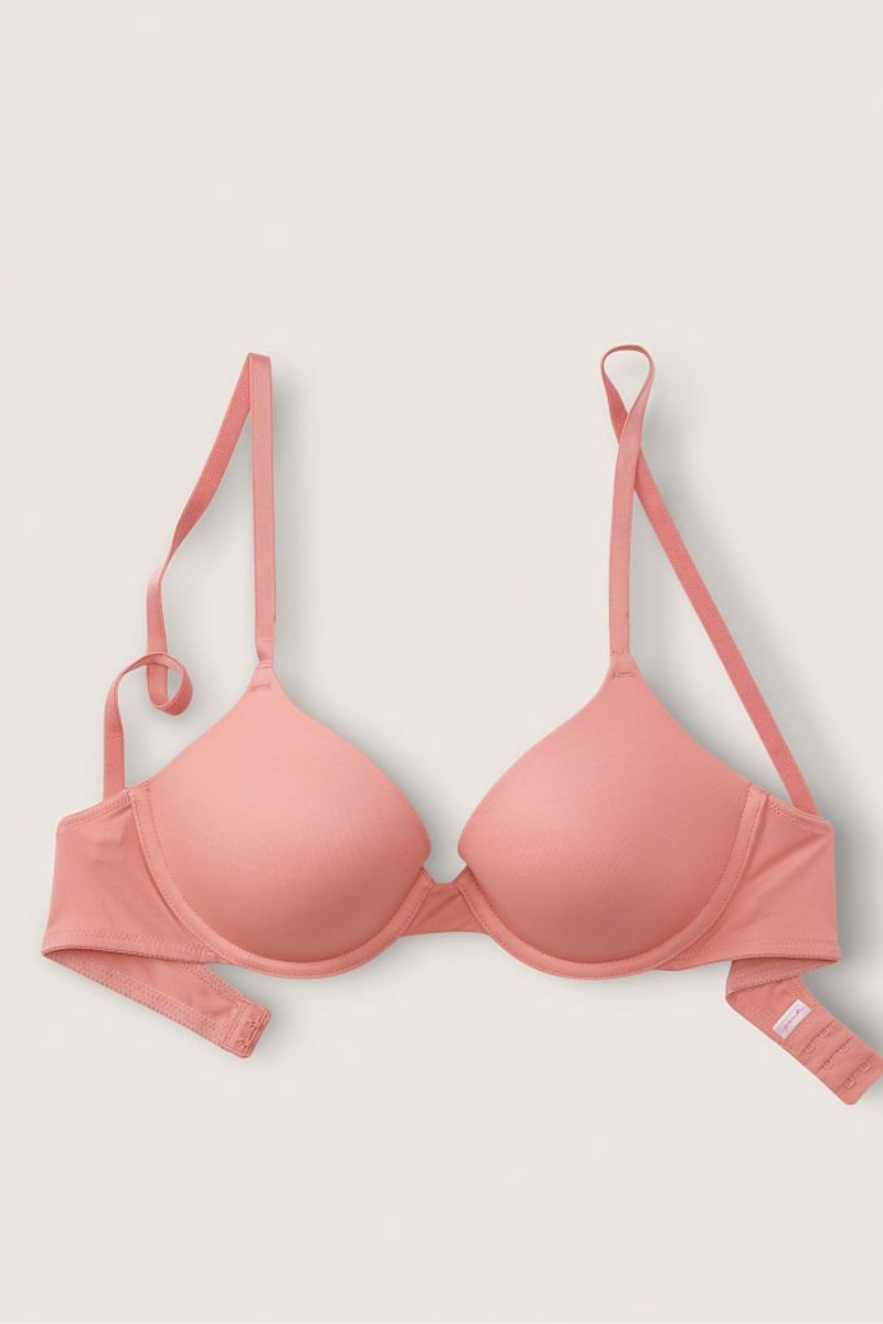 French Rose Pink Victoria's Secret Wear Everywhere Smooth Multiway Strapless Push Up Bra | 8961SRTCD