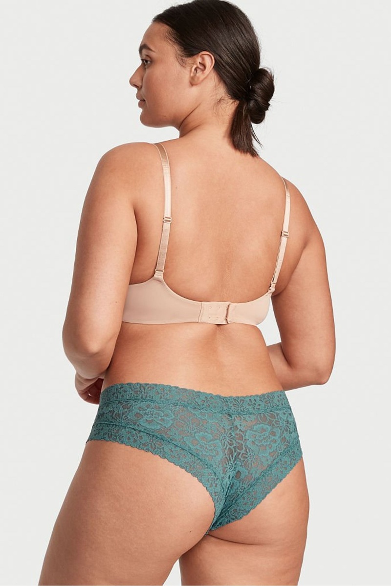 French Sage Blue Victoria's Secret The Lacie Lace Cheeky Knickers | 7528CJPRY