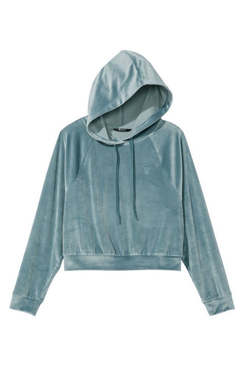 French Sage Green Victoria's Secret Velour Lounge Zip Up Hoodie | 0682TDKFP