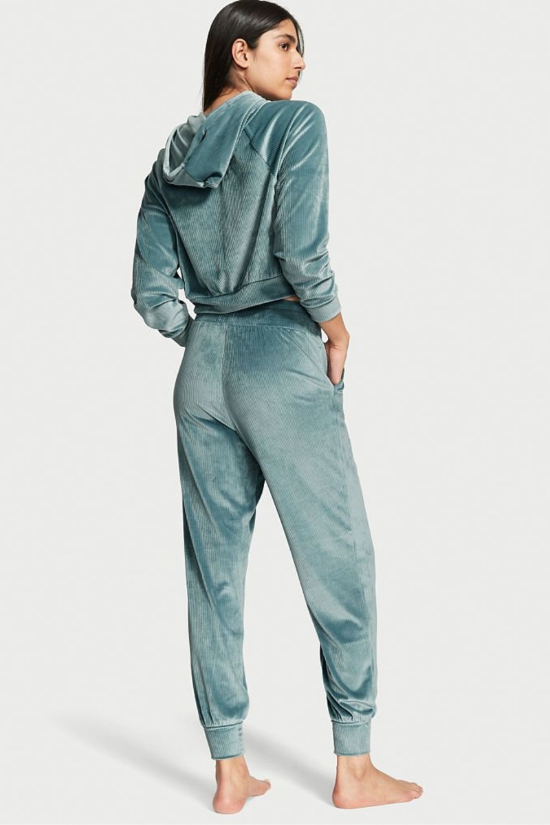 French Sage Green Victoria's Secret Velour Lounge Jogger | 1240AGVXH