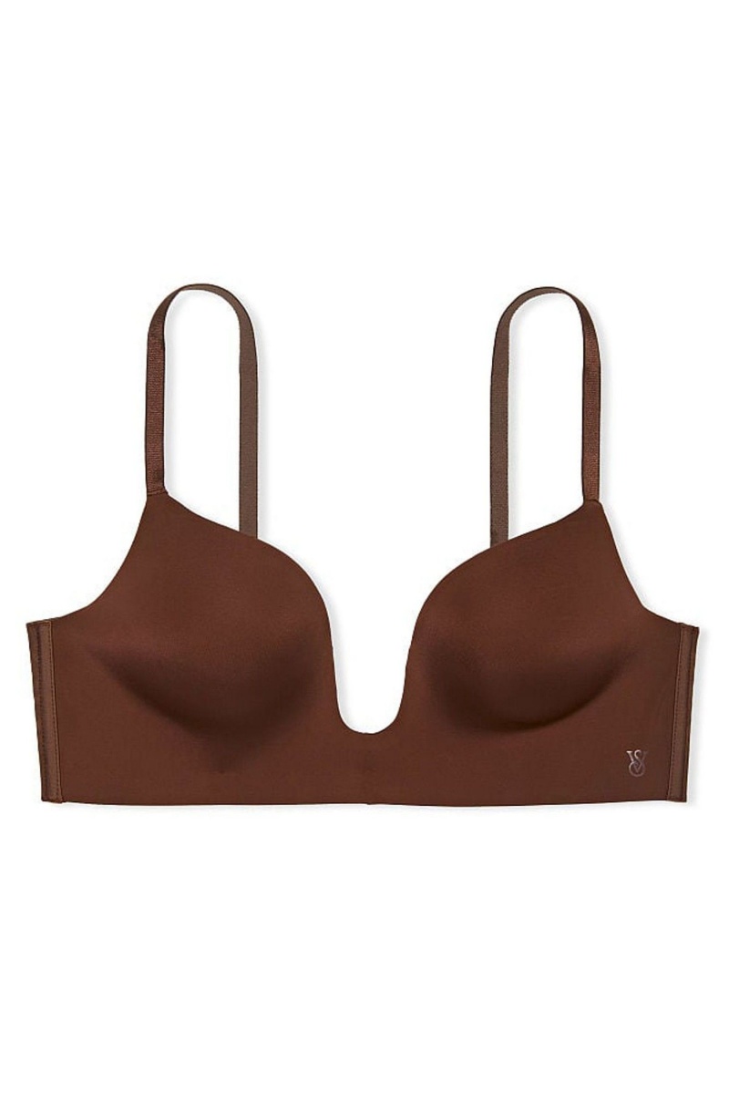 Ganache Brown Victoria's Secret Bare Smooth Plunge Low Back Bra | 2916WXSZD