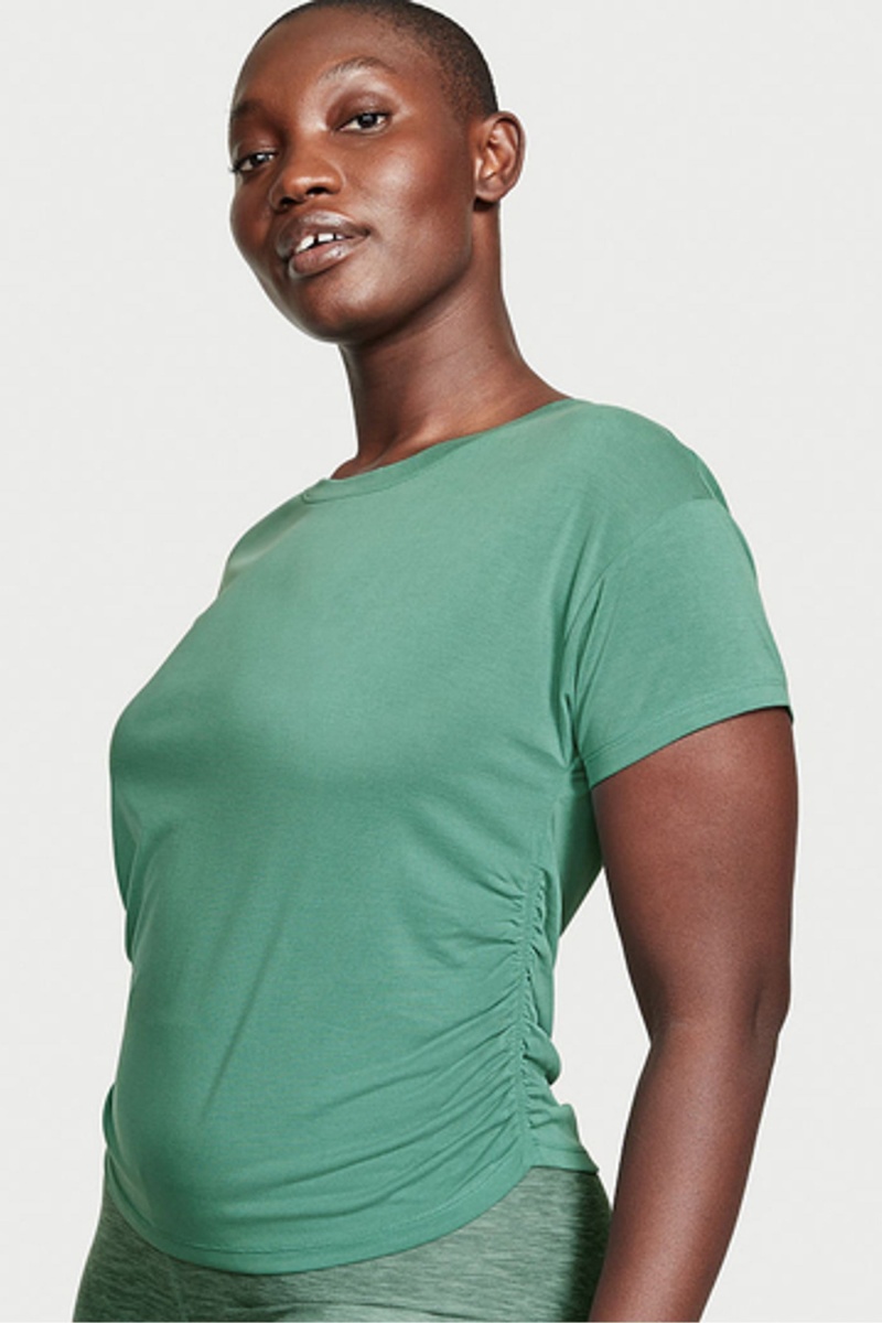 Gem Green Victoria\'s Secret Ruched Modal T-Shirt | 2361PGJOY