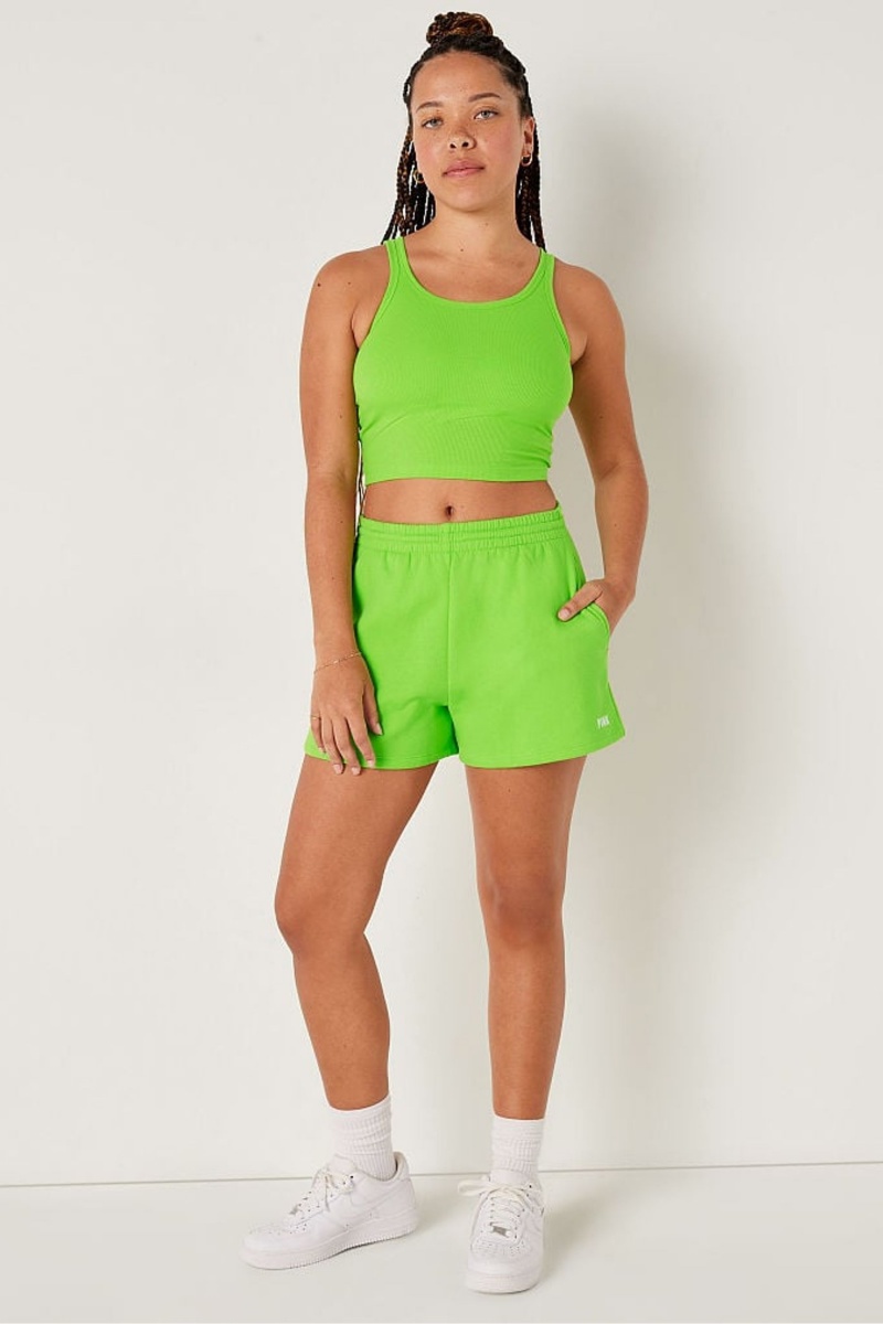 Green Bloom Sans Logo Victoria's Secret Campus Fleece Short | 1927ODBQI