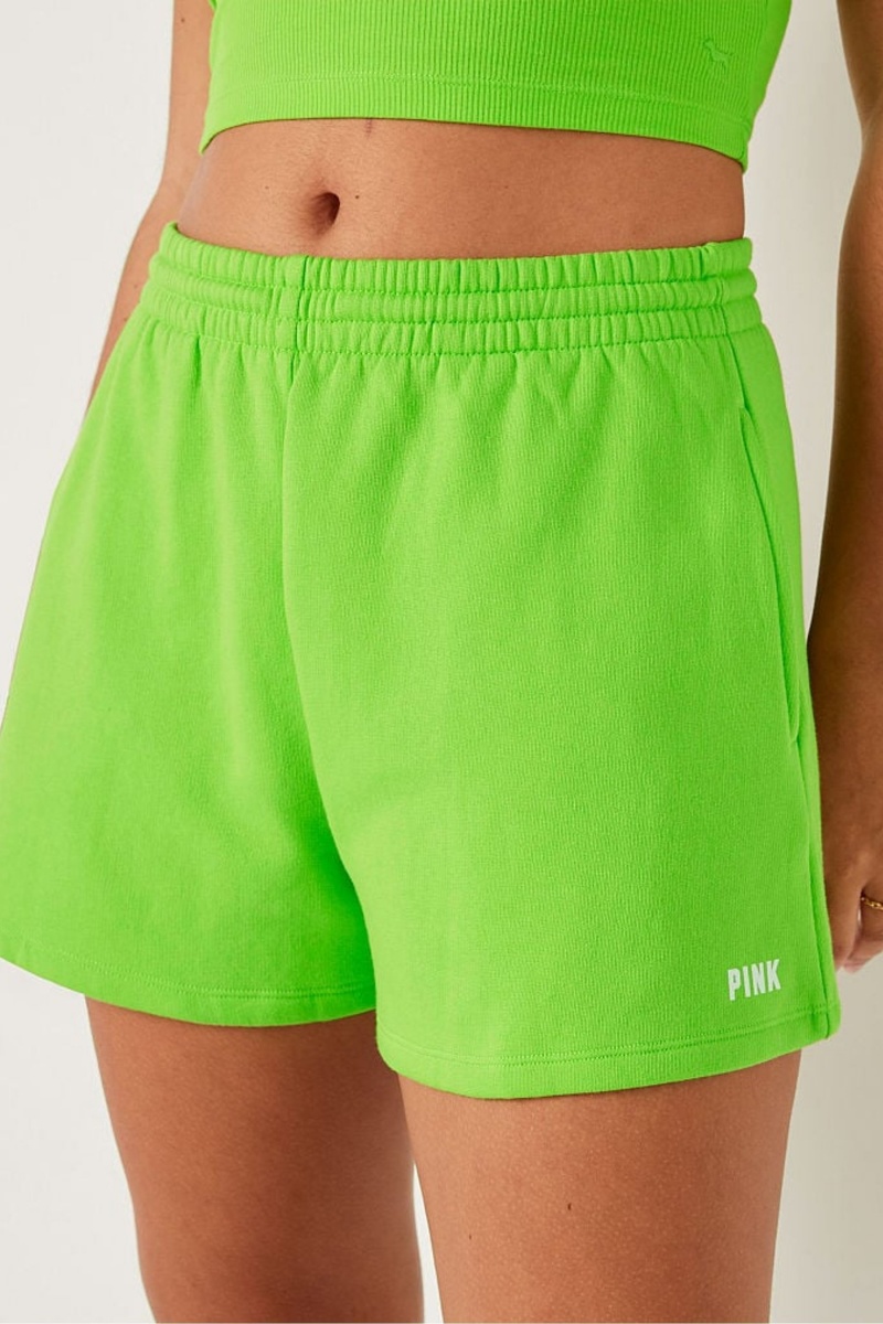 Green Bloom Sans Logo Victoria\'s Secret Campus Fleece Short | 1927ODBQI