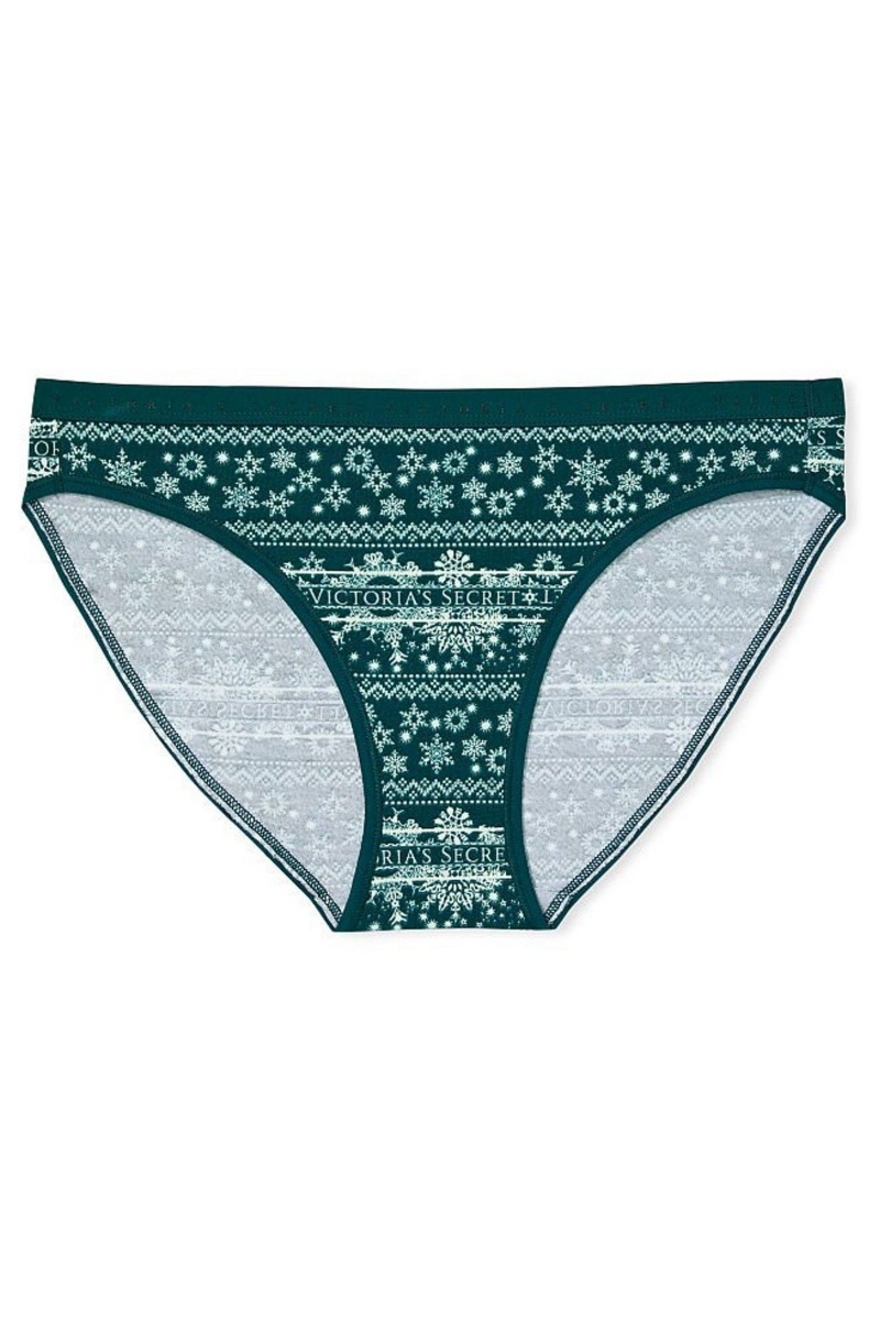 Green Fairisle Victoria's Secret Cotton Bikini Knickers | 7569PXFHQ