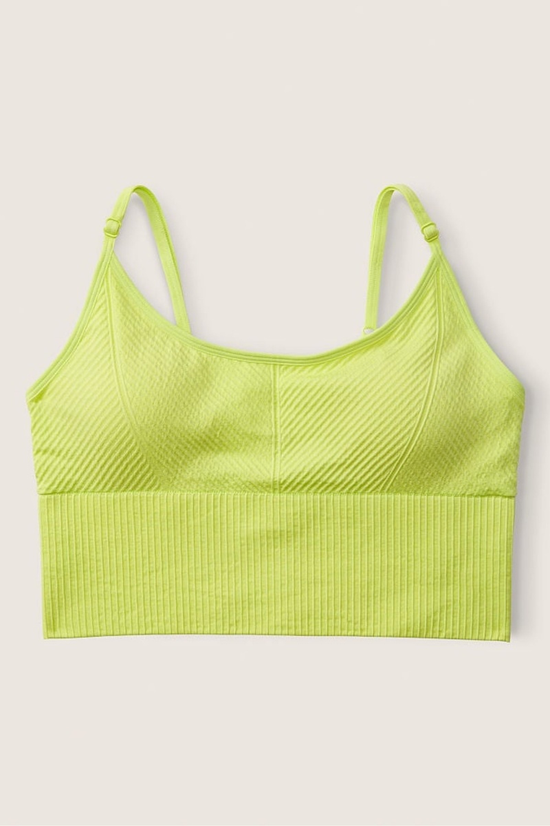 Green Spring Victoria's Secret Seamless Seamless Lightly Lined Sports Crop Top | 3017FHOYM