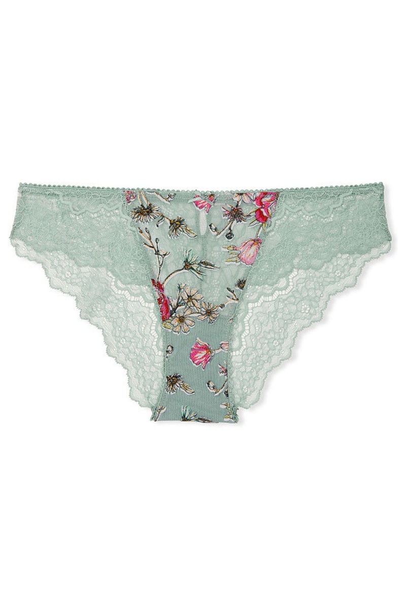 Green Victoria's Secret Dream Angels Embroidered Cheeky Knickers | 9528OJZSU