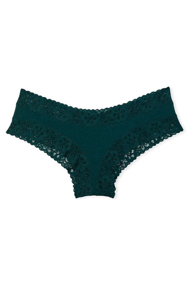 Green Victoria's Secret Lace Waist Cotton Cheeky Panty | 9154AOBWJ