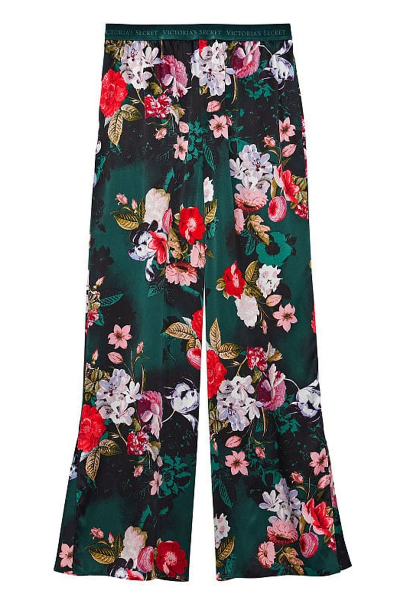 Green Victoria's Secret Silk Floral Pyjama Bottoms | 7193RSXPG