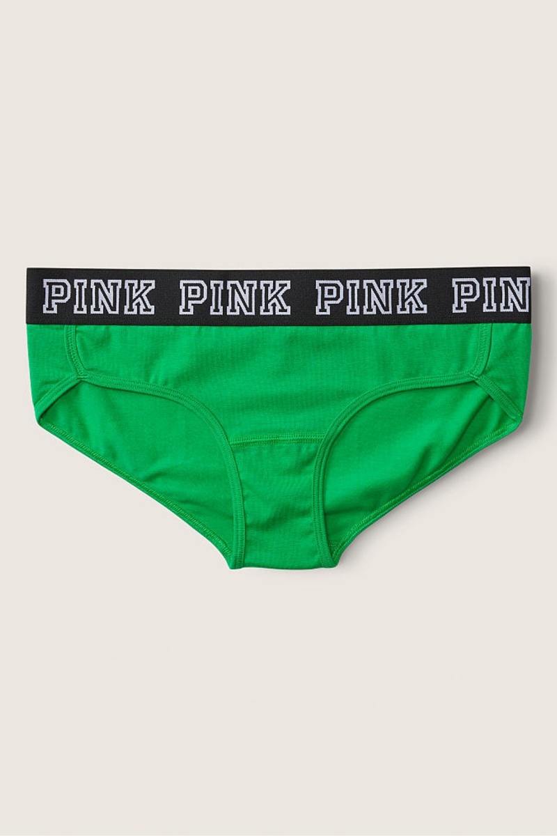 Happy Camper Green Victoria\'s Secret Stretch Cotton Cotton Logo Hipster Knickers | 2536VPOAT