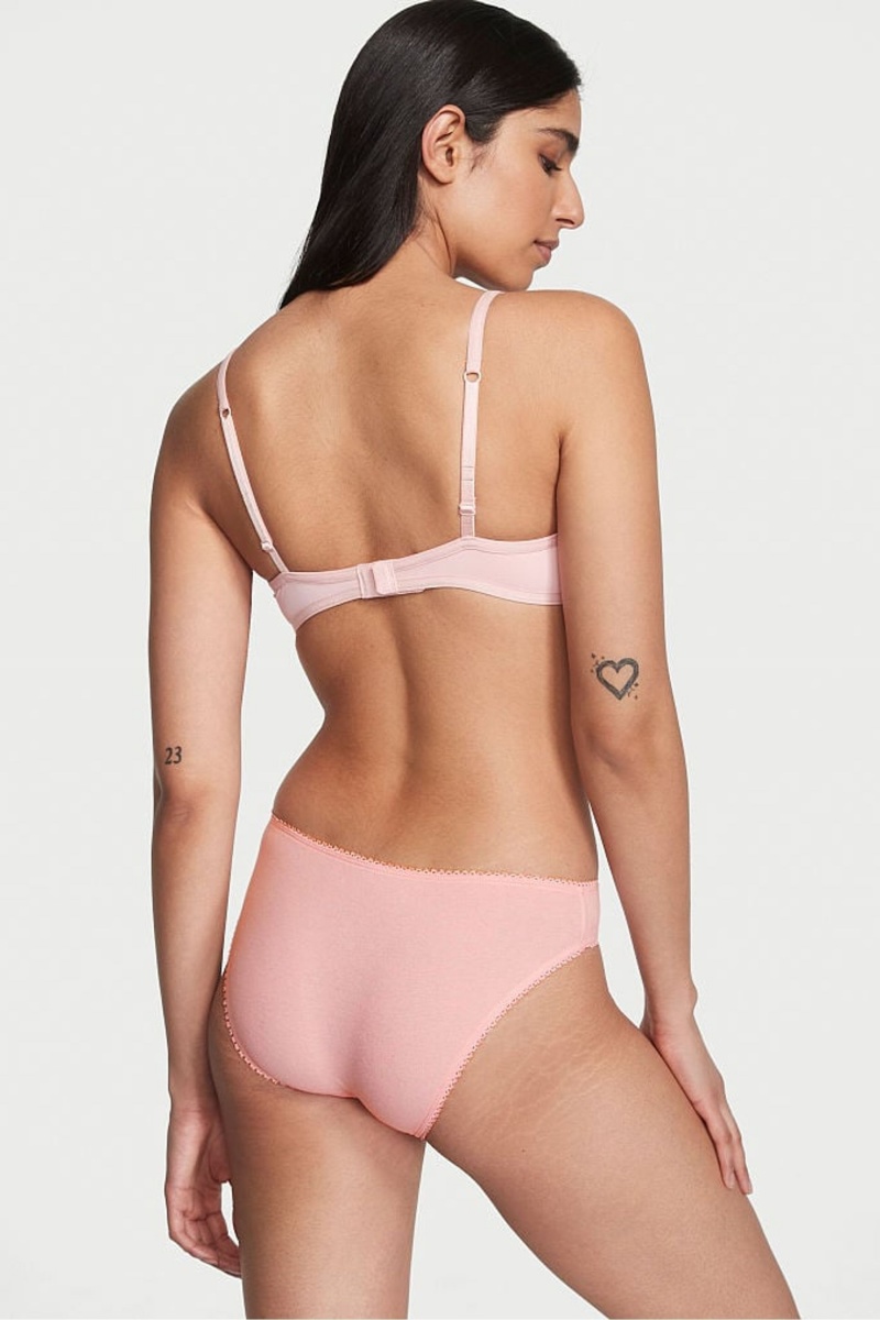 Happy Pink Peaches Victoria's Secret Cotton Bikini Knickers | 3694HRMJE