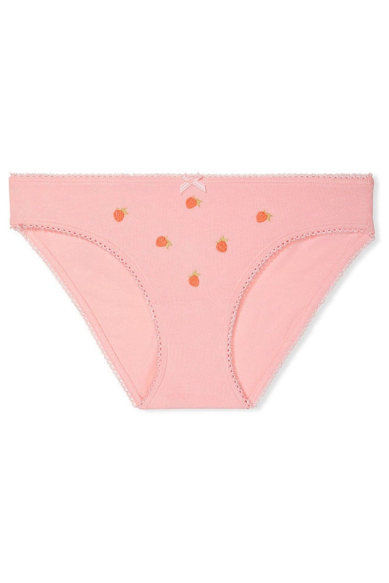 Happy Pink Peaches Victoria's Secret Cotton Bikini Knickers | 3694HRMJE