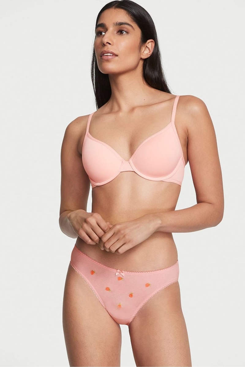 Happy Pink Peaches Victoria\'s Secret Cotton Bikini Knickers | 3694HRMJE