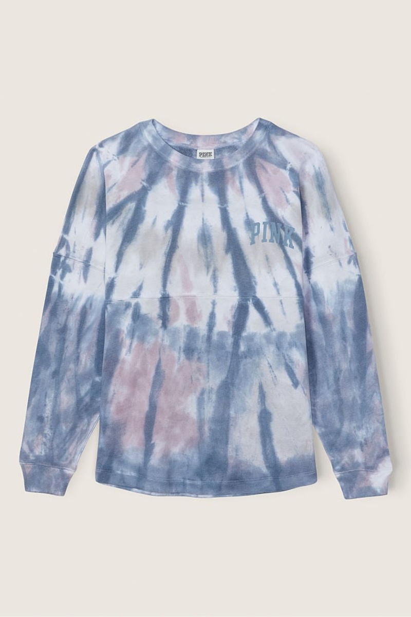 Hazel Green Tie Dye Victoria's Secret Fleece Long Sleeve Oversized Sweatshirt | 2069BVUKO