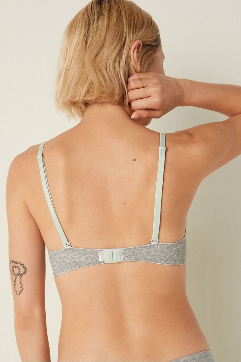 Heather Grey Victoria's Secret Wear Everywhere Smooth Lightly Lined T-Shirt Bra | 6459UXJPB