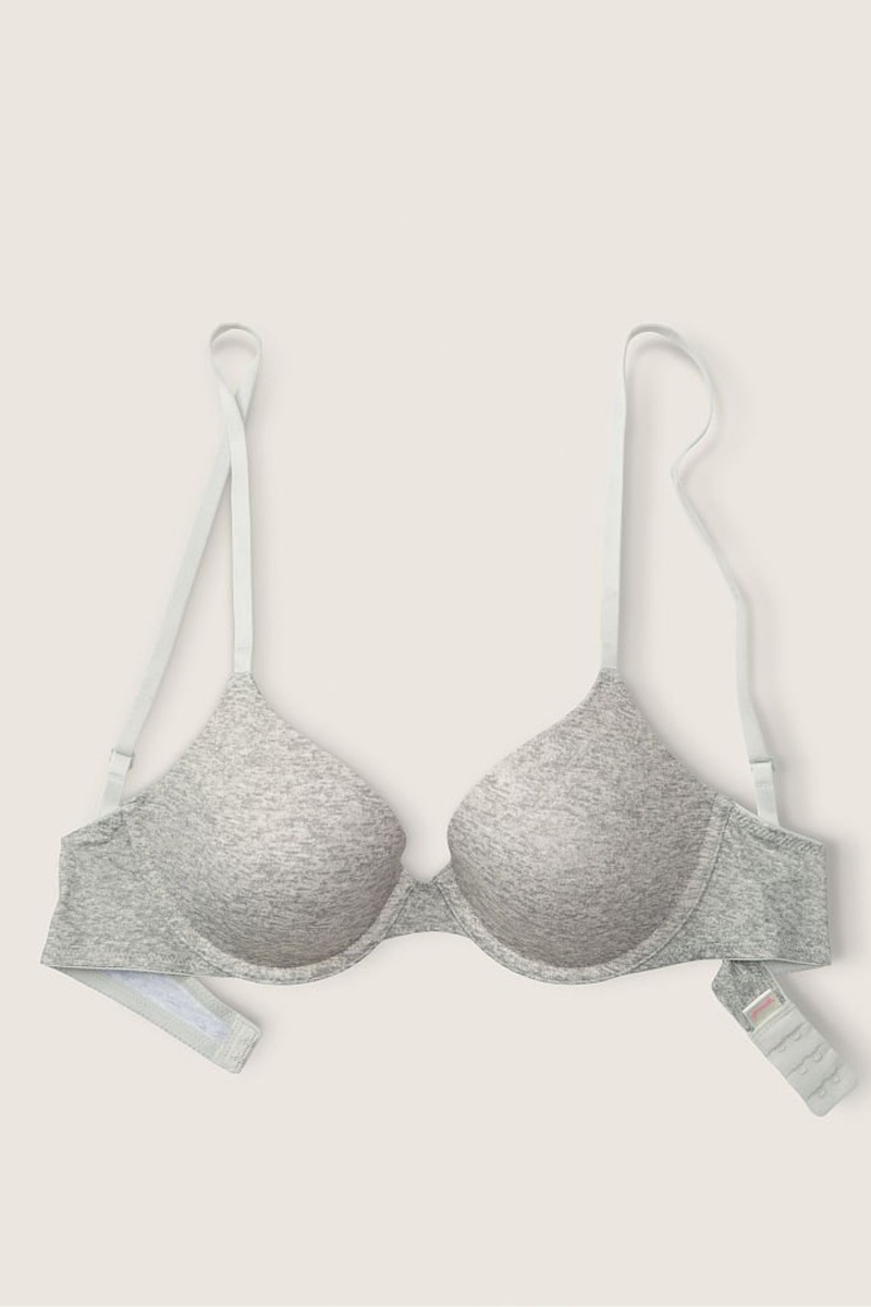 Heather Grey Victoria's Secret Wear Everywhere Smooth Lightly Lined T-Shirt Bra | 6459UXJPB