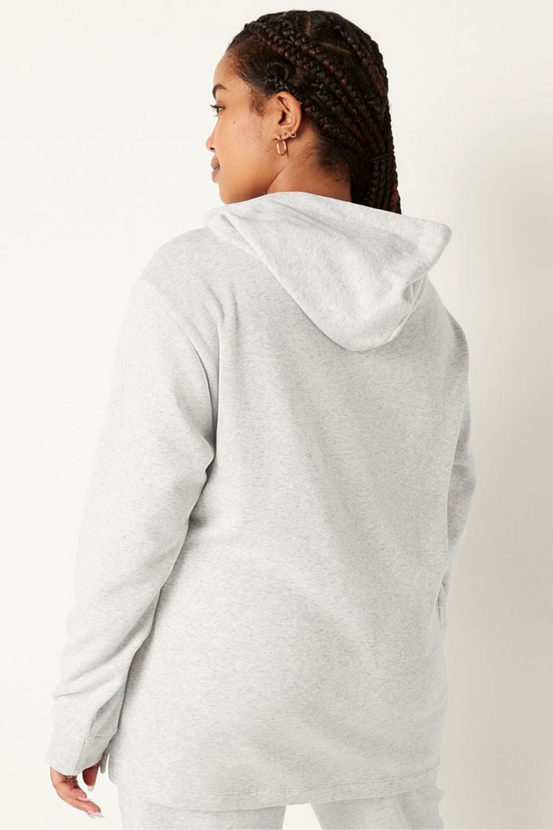 Heather Stone Grey Sans Logo Victoria's Secret Fleece Campus Hoodie | 7065ZBIQD