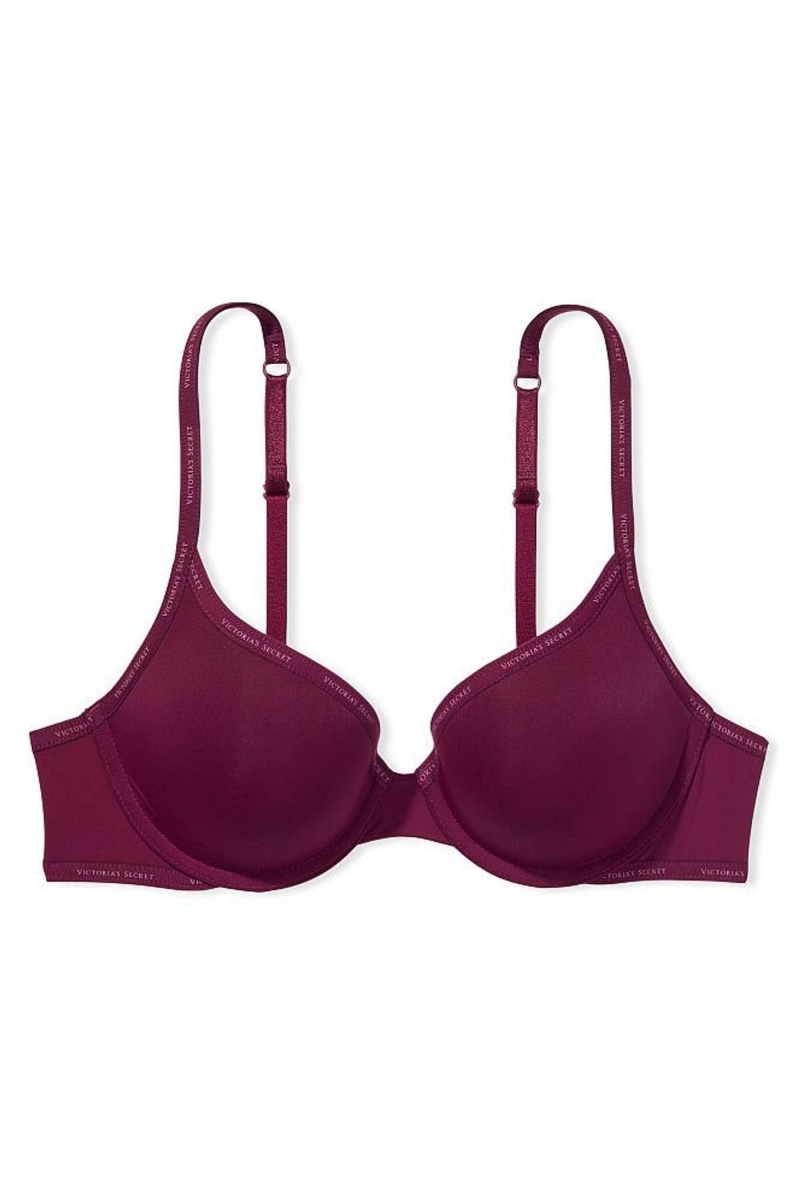 Kir Purple Victoria's Secret The T-Shirt Lightly Lined Logo Strap Full Cup Bra | 6520BRLYF