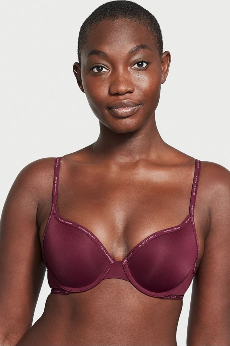 Kir Purple Victoria\'s Secret The T-Shirt Lightly Lined Logo Strap Full Cup Bra | 6520BRLYF