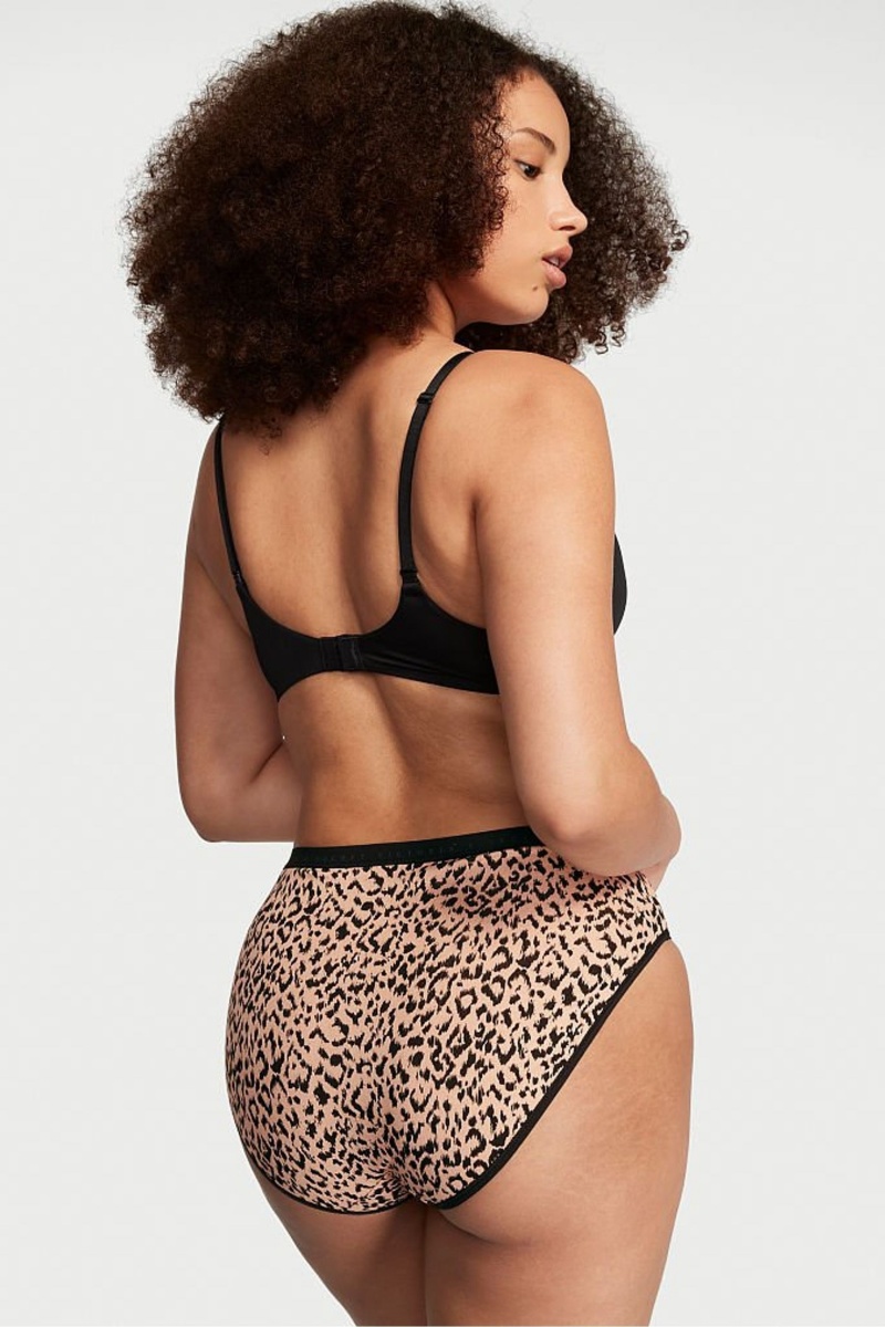 Leopard Brown Victoria's Secret Stretch Cotton High Leg Brief Knickers | 5472YTRLA