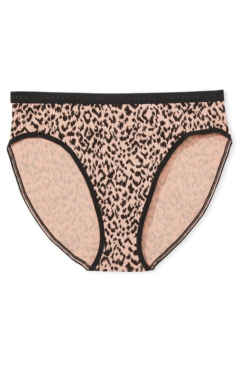 Leopard Brown Victoria's Secret Stretch Cotton High Leg Brief Knickers | 5472YTRLA