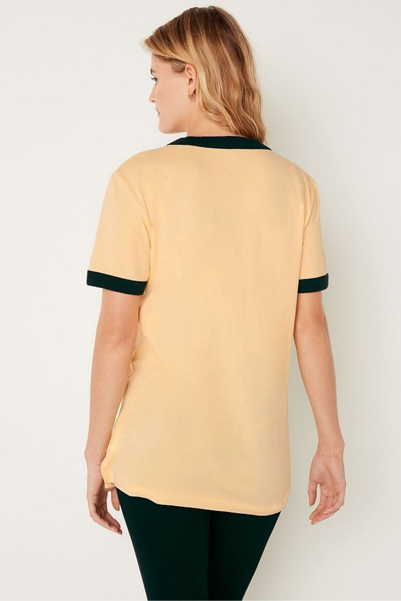 Light Honey Sans Logo Victoria's Secret Short Sleeve T-Shirt | 7564KBMOH