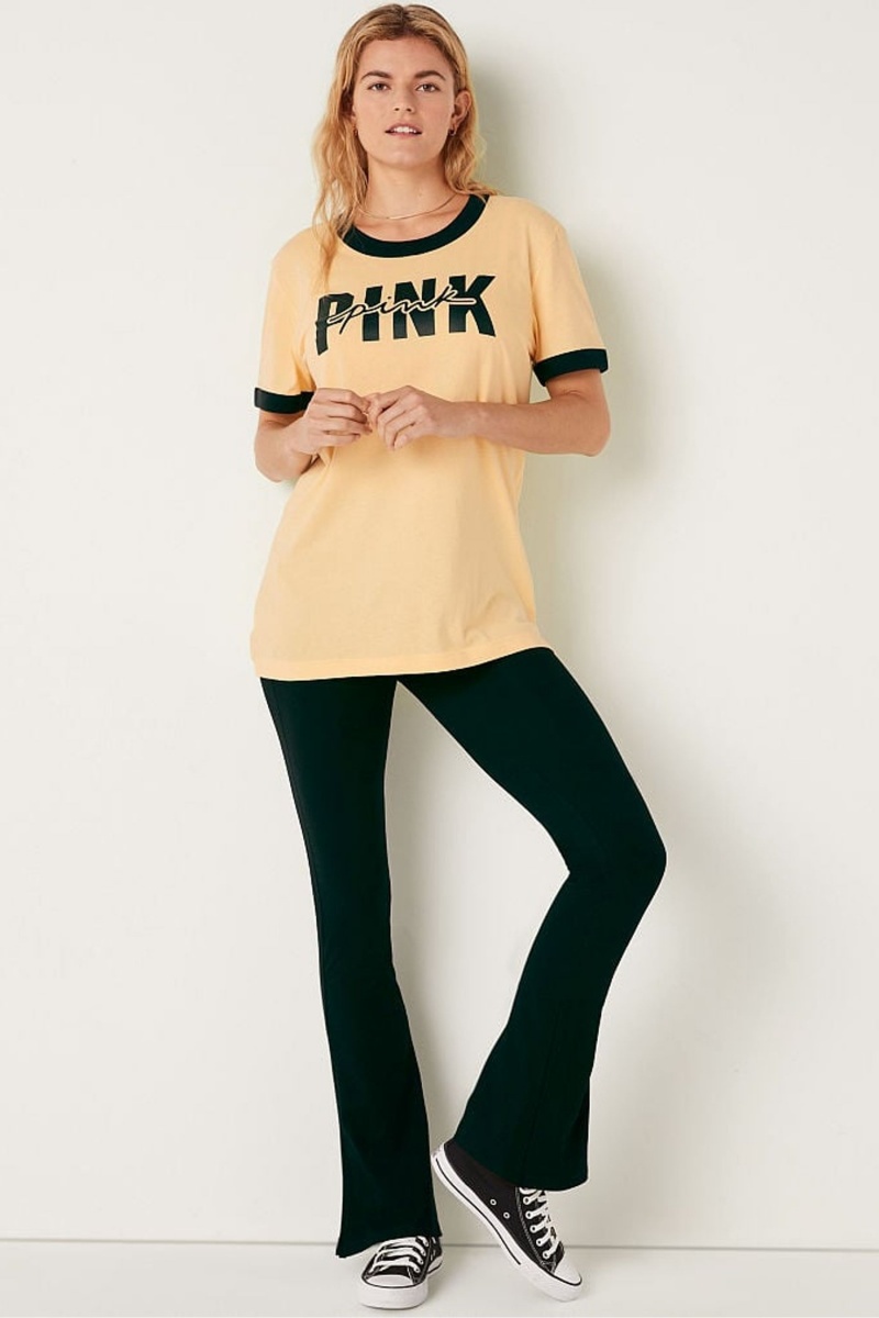 Light Honey Sans Logo Victoria's Secret Short Sleeve T-Shirt | 7564KBMOH