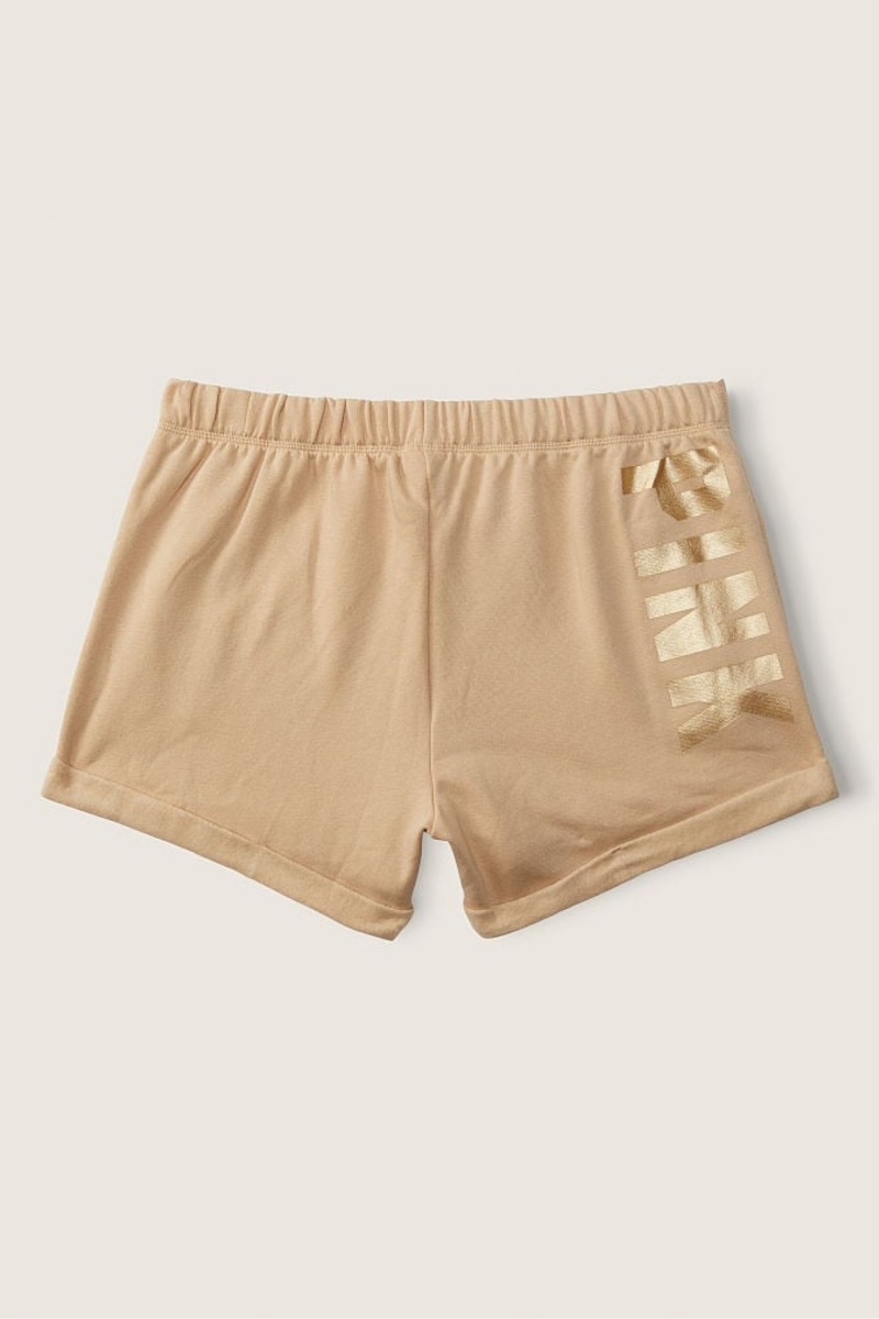 Light Sand Brown Victoria's Secret Logo Lounge Short | 7039WMSDY