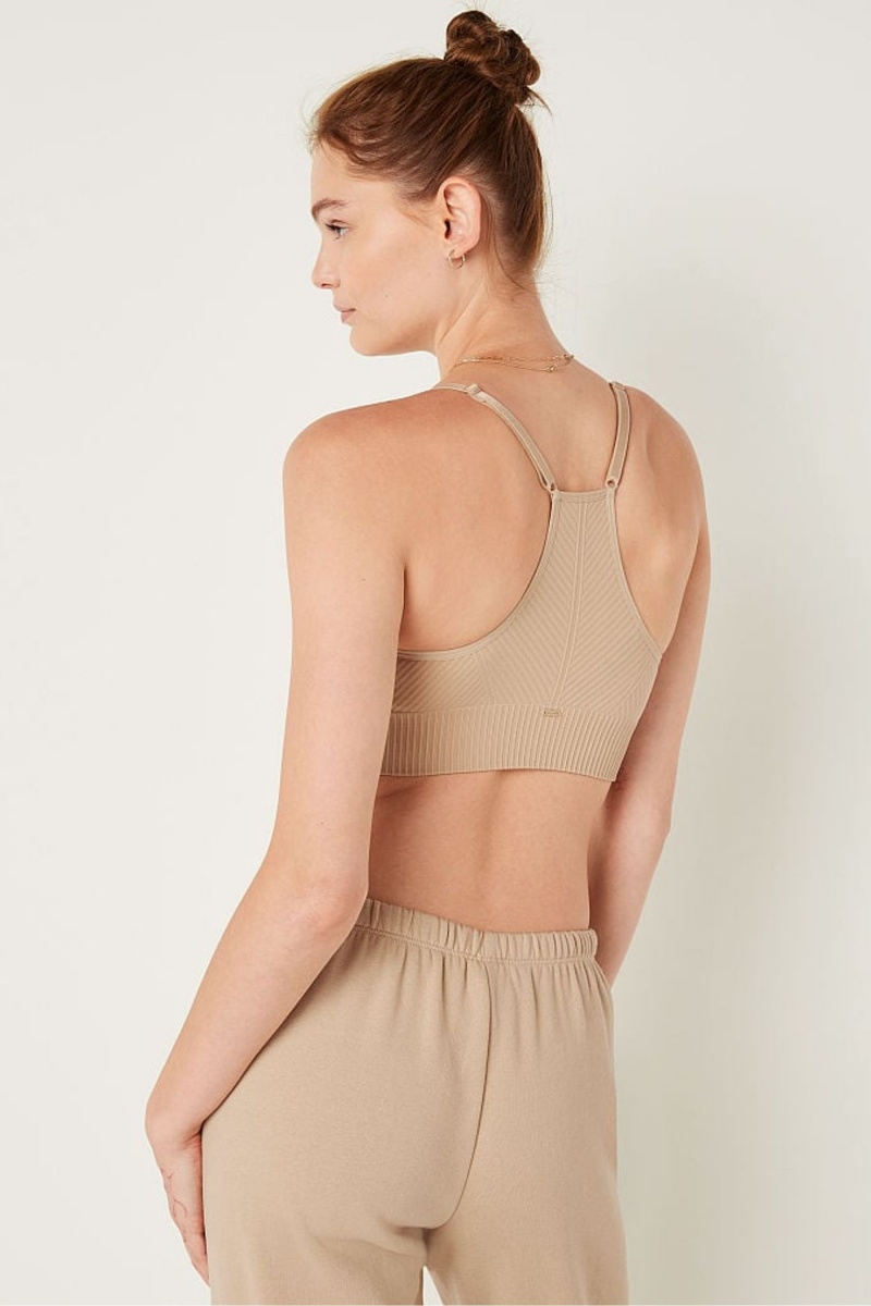 Light Sand Nude Victoria's Secret Wear Everywhere Seamless Lightly Lined Low Impact Sports Bra | 6045RGLQS