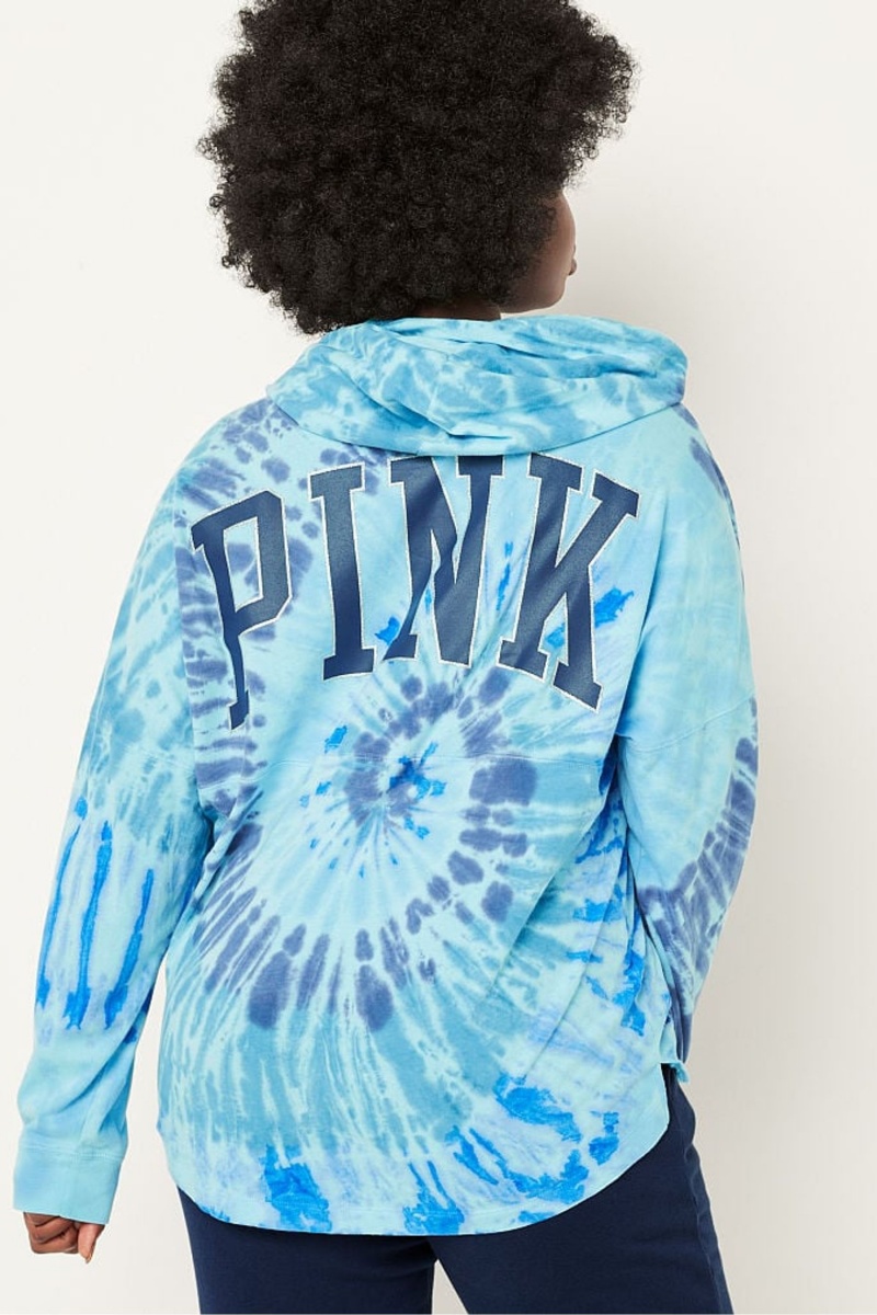 Light Sky Tie Dye Blue Victoria's Secret Long Sleeve Hoodie | 6809QXNSK