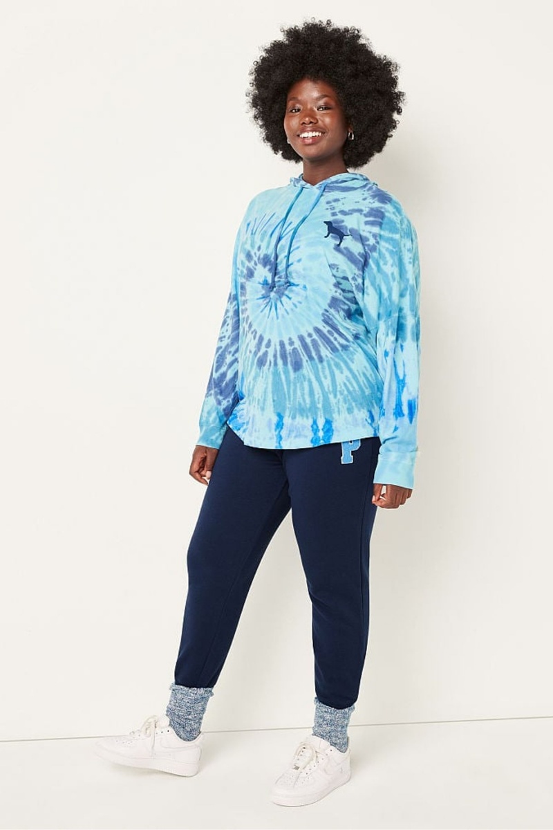 Light Sky Tie Dye Blue Victoria's Secret Long Sleeve Hoodie | 6809QXNSK