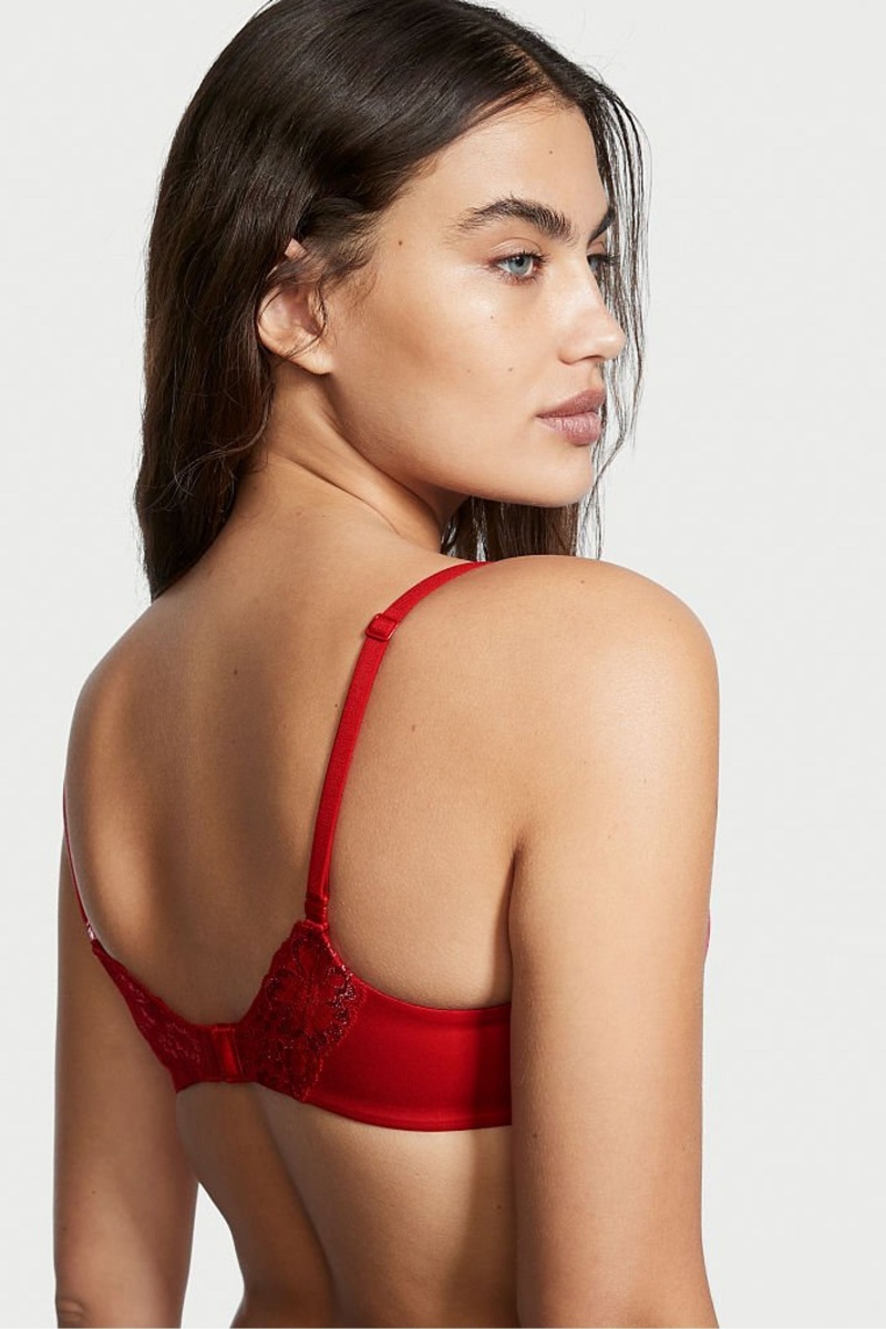 Lipstick Lurex Xdye Red Victoria's Secret Body by Victoria Smooth Lightly Lined Demi Bra | 9836JHMLP