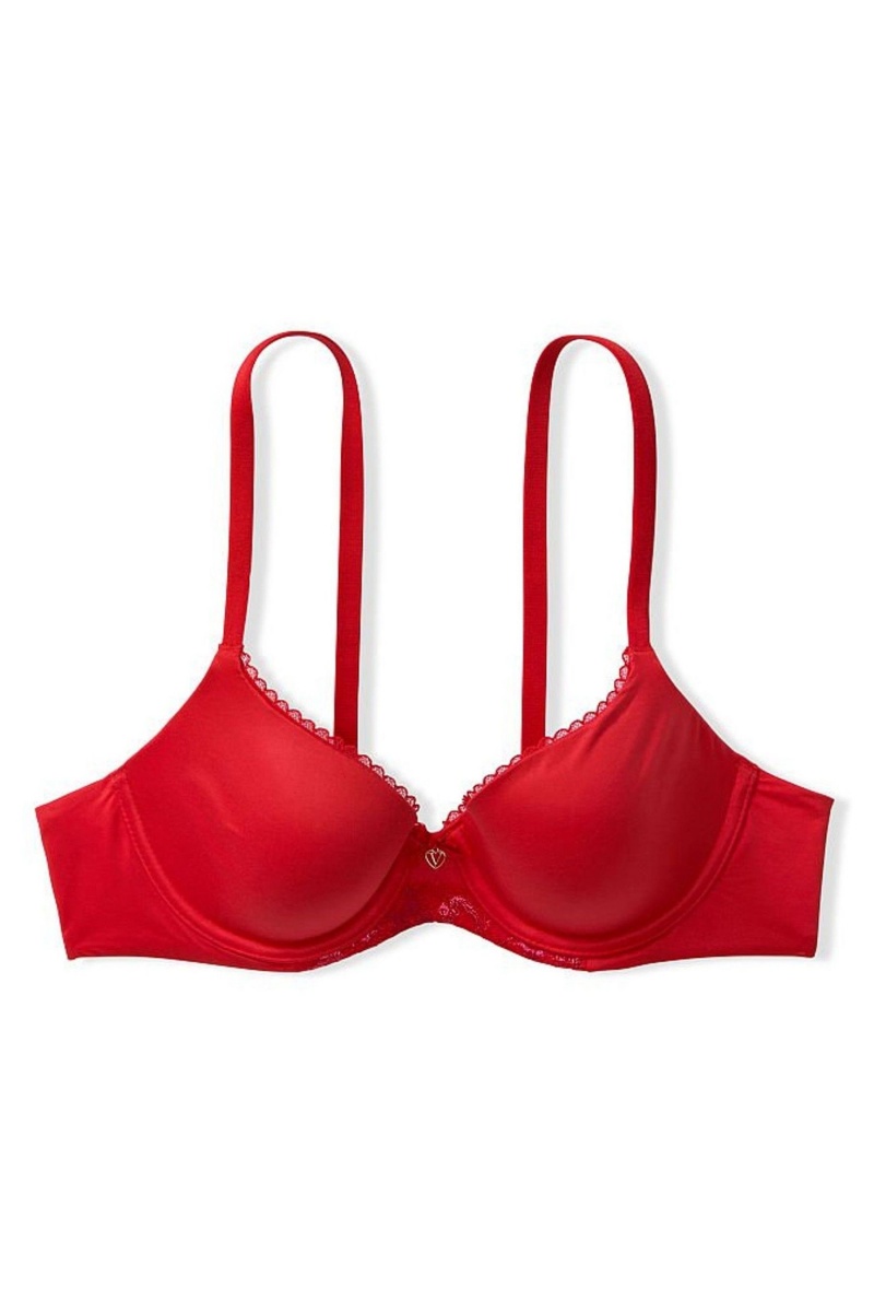 Lipstick Lurex Xdye Red Victoria's Secret Body by Victoria Smooth Lightly Lined Demi Bra | 9836JHMLP