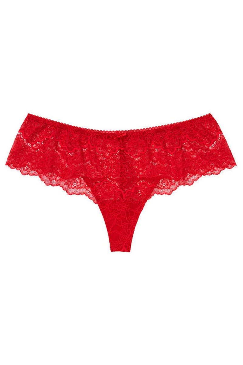 Lipstick Red Victoria's Secret Dream Angels Lace Hipster Thong Knickers | 2680SRKLN