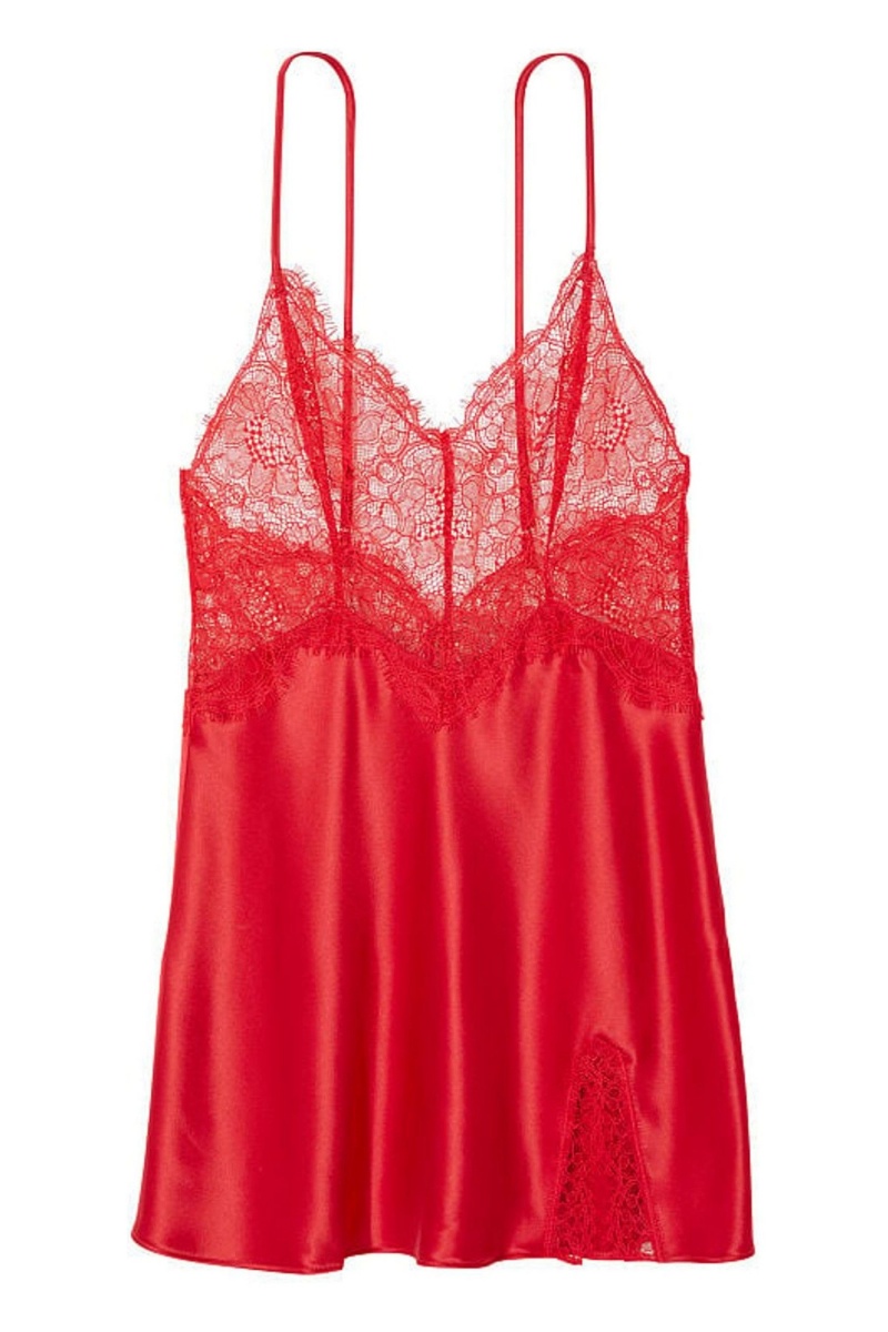 Lipstick Red Victoria's Secret Lace Slit Provocative Slip | 3279AVXDQ