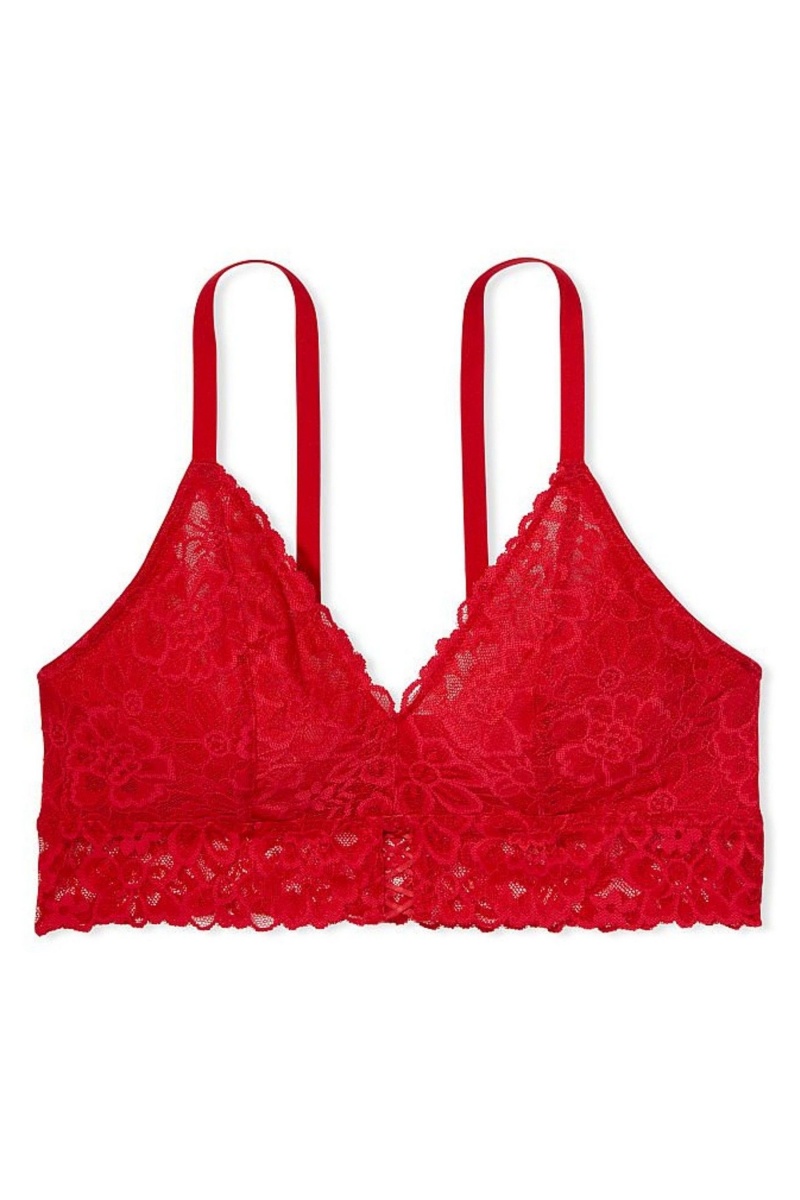 Lipstick Red Victoria's Secret Sexy Tee Lace Unlined Bralette | 6324DOEMI