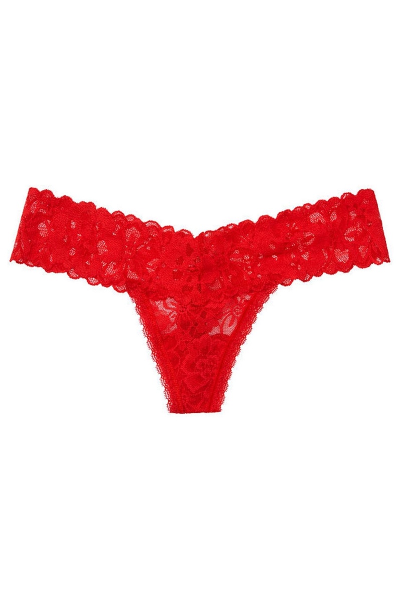 Lipstick Red Victoria's Secret The Lacie Lace Thong Knickers | 0536RHSJE