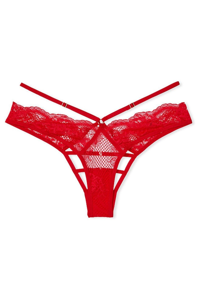 Lipstick Red Victoria's Secret Very Sexy Lace Thong Knickers | 3817EULOP