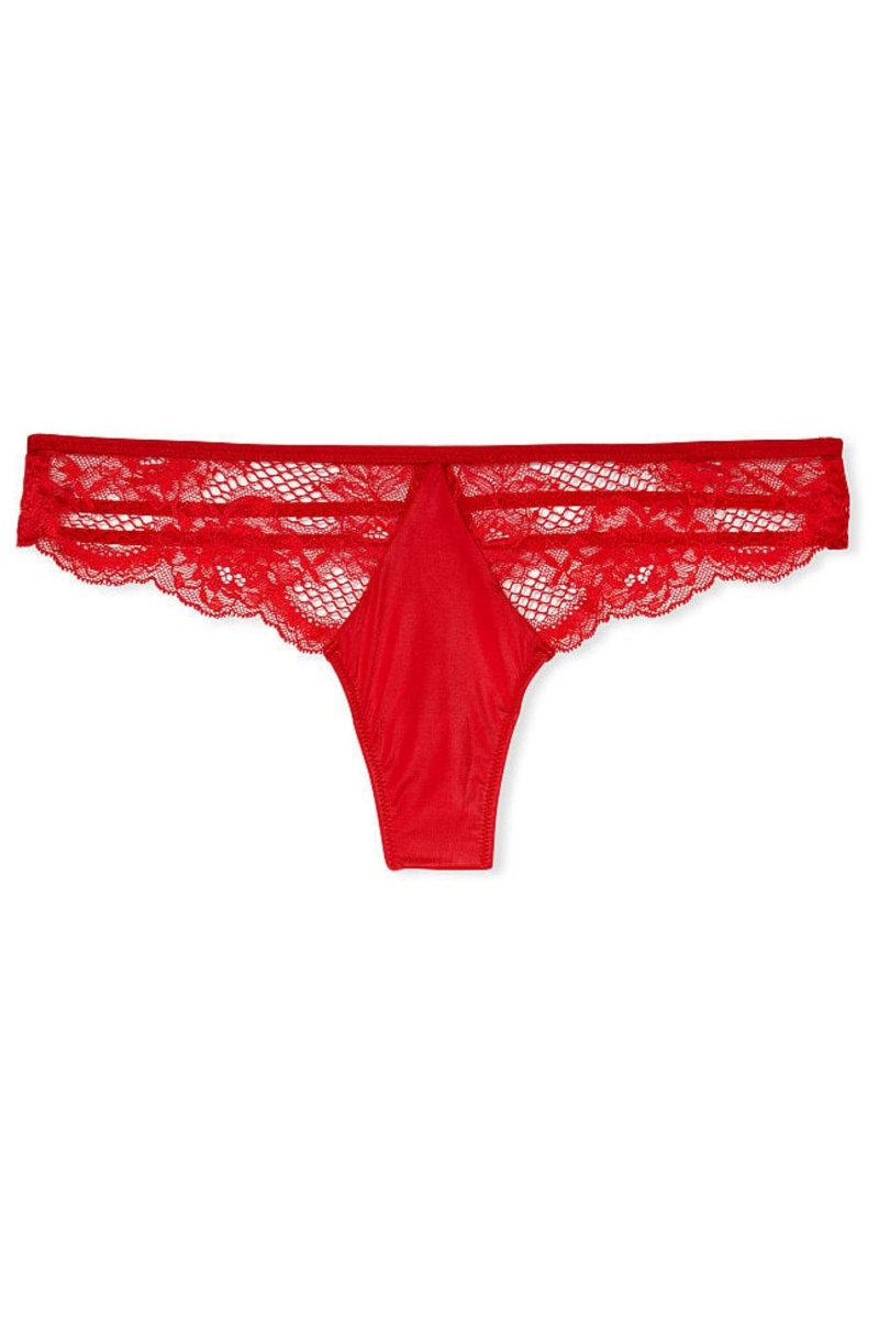 Lipstick Red Victoria's Secret Very Sexy Lace Thong Knickers | 1547URHKP