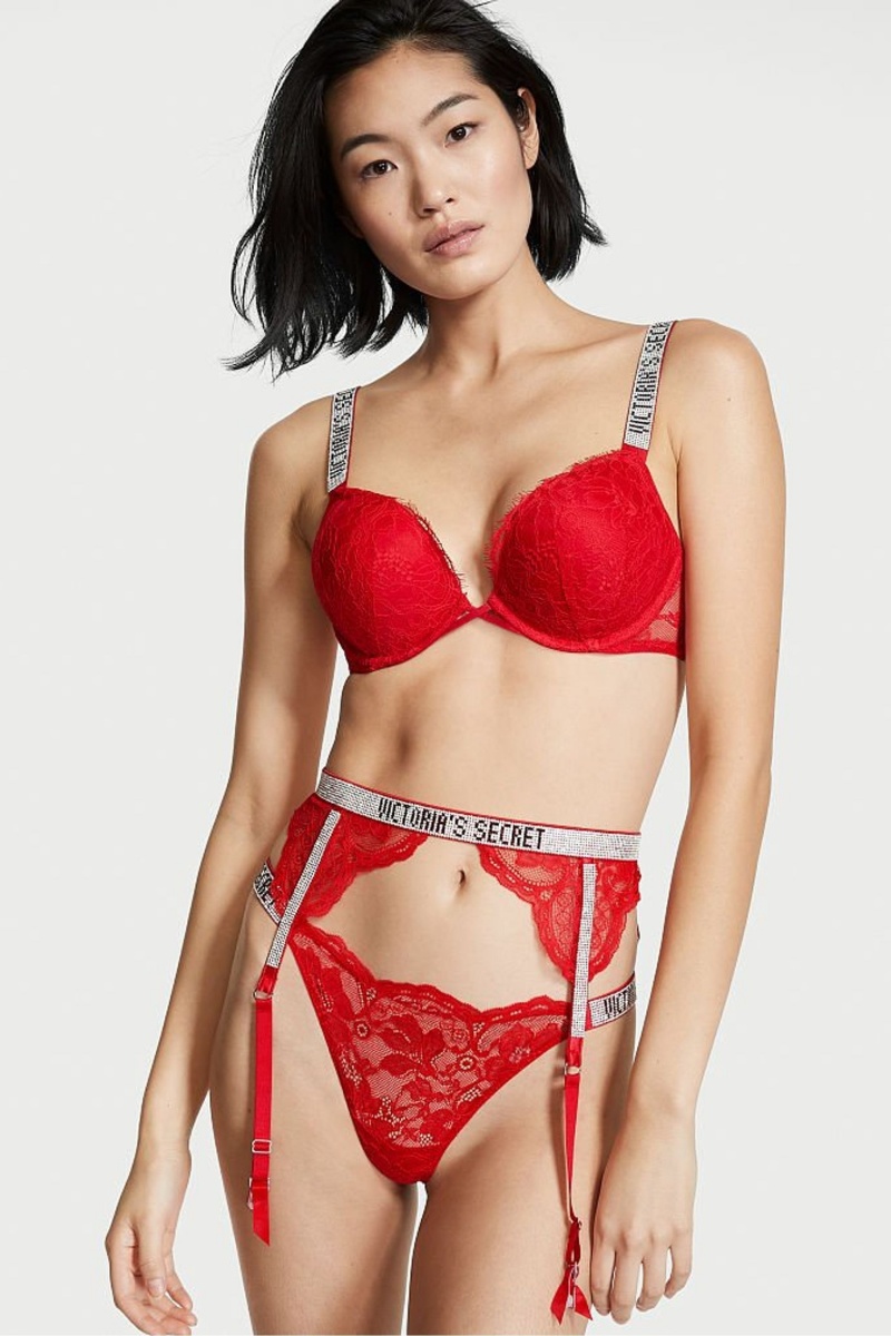 Lipstick Red Victoria's Secret Very Sexy Shine Strap Suspenders | 4528KWJHB