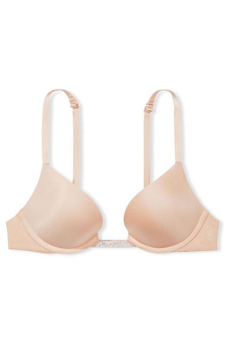 Marzipan Nude Victoria's Secret Bare Smooth Plunge Shine Multiway Bra | 0957UQHSV