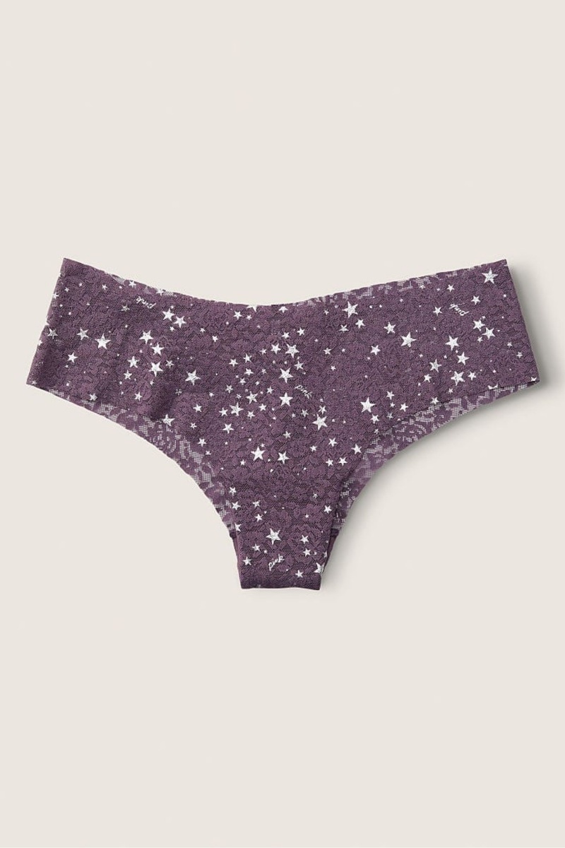 Mauve Purple Victoria's Secret No-Show No Show Soft Lace Cheekster Knickers | 0649KCZGJ