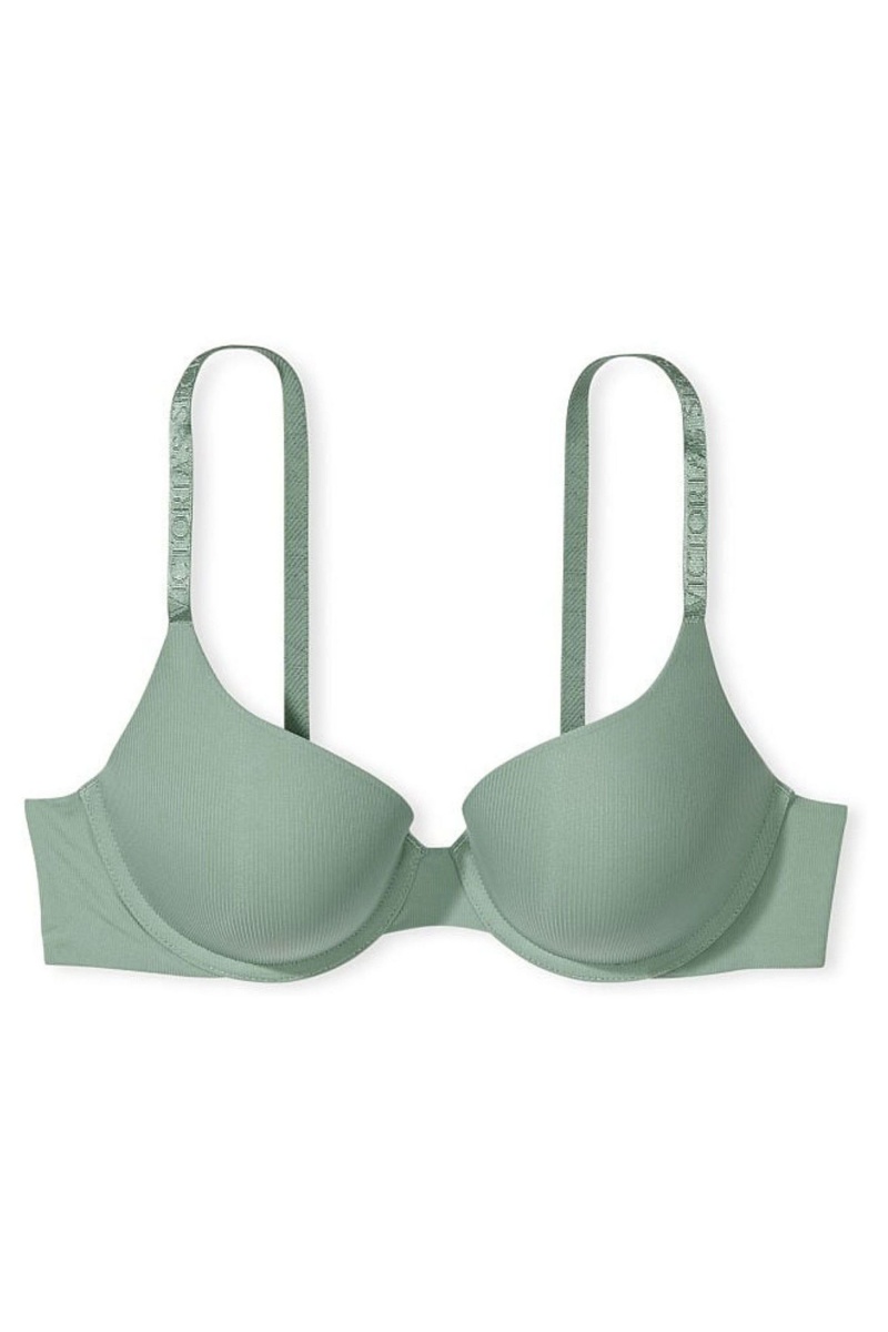 Midnight Sea Green Victoria's Secret The T-Shirt Full Cup Push Up Smooth Bra | 6582UERNG