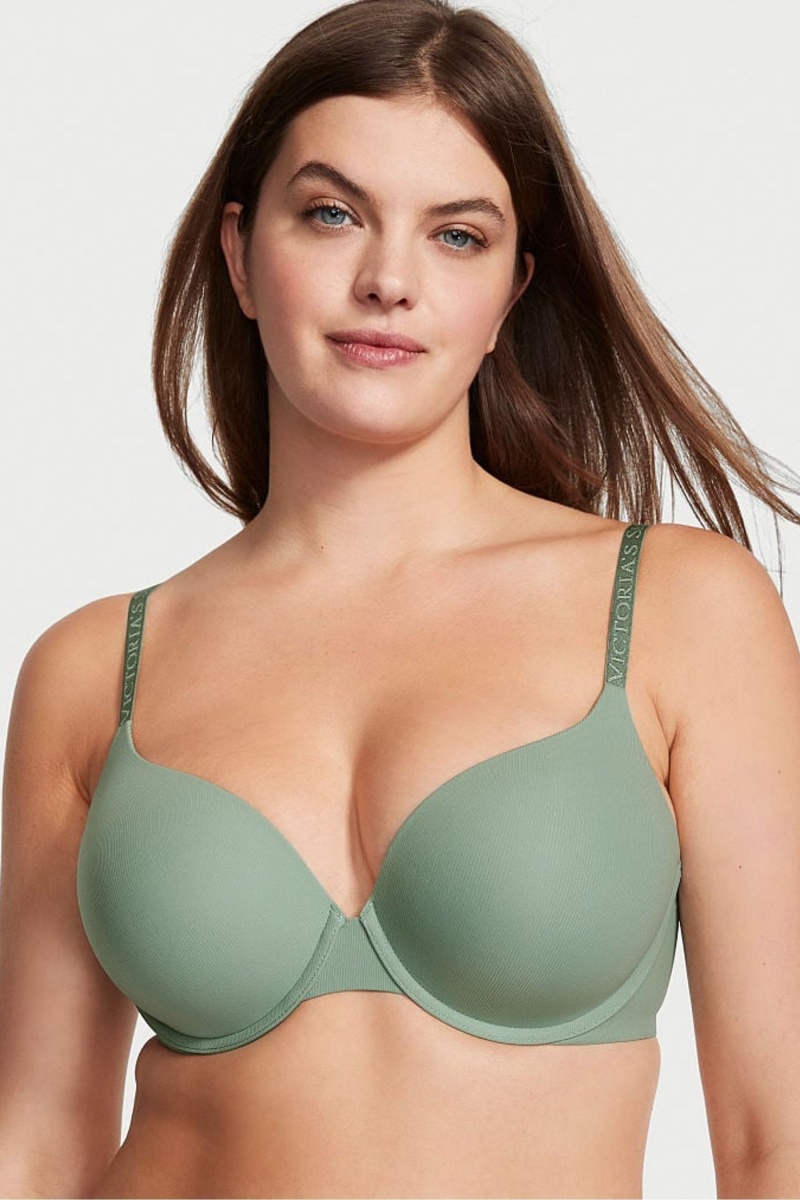 Midnight Sea Green Victoria\'s Secret The T-Shirt Full Cup Push Up Smooth Bra | 6582UERNG