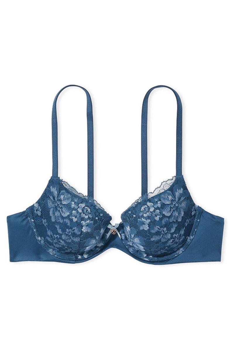 Midnight Sea Ombre Blue Victoria's Secret Body by Victoria Lace Lightly Lined Demi Bra | 9602EROZG