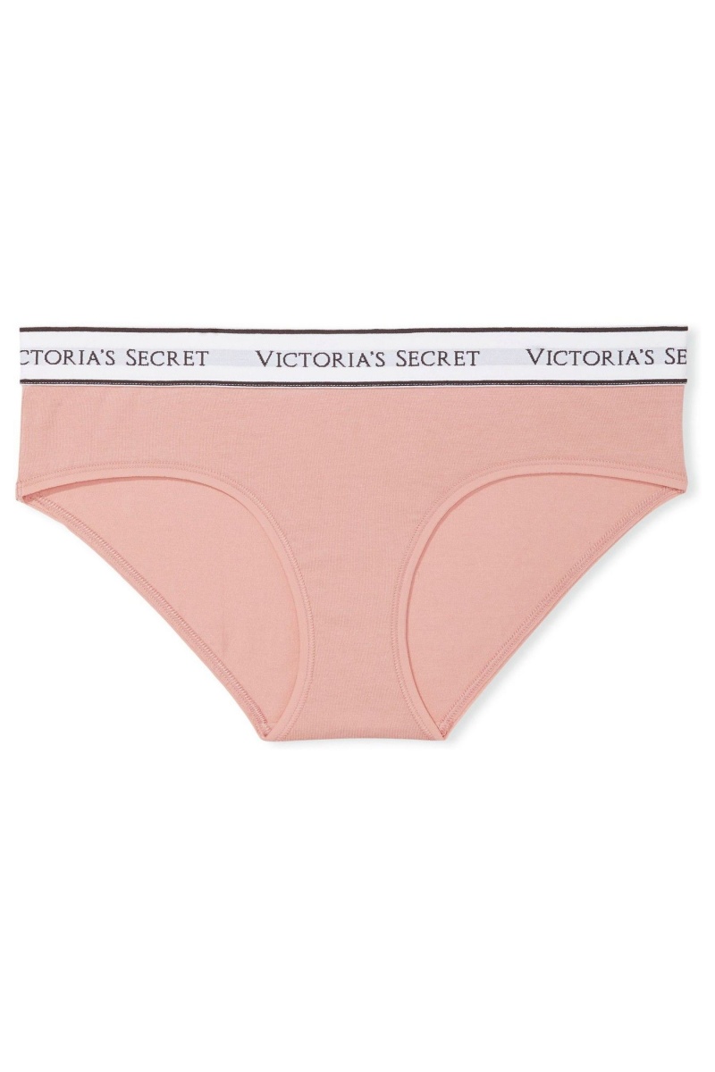 Misty Rose Pink Victoria's Secret Stretch Cotton Logo Knickers | 3514VUDRE