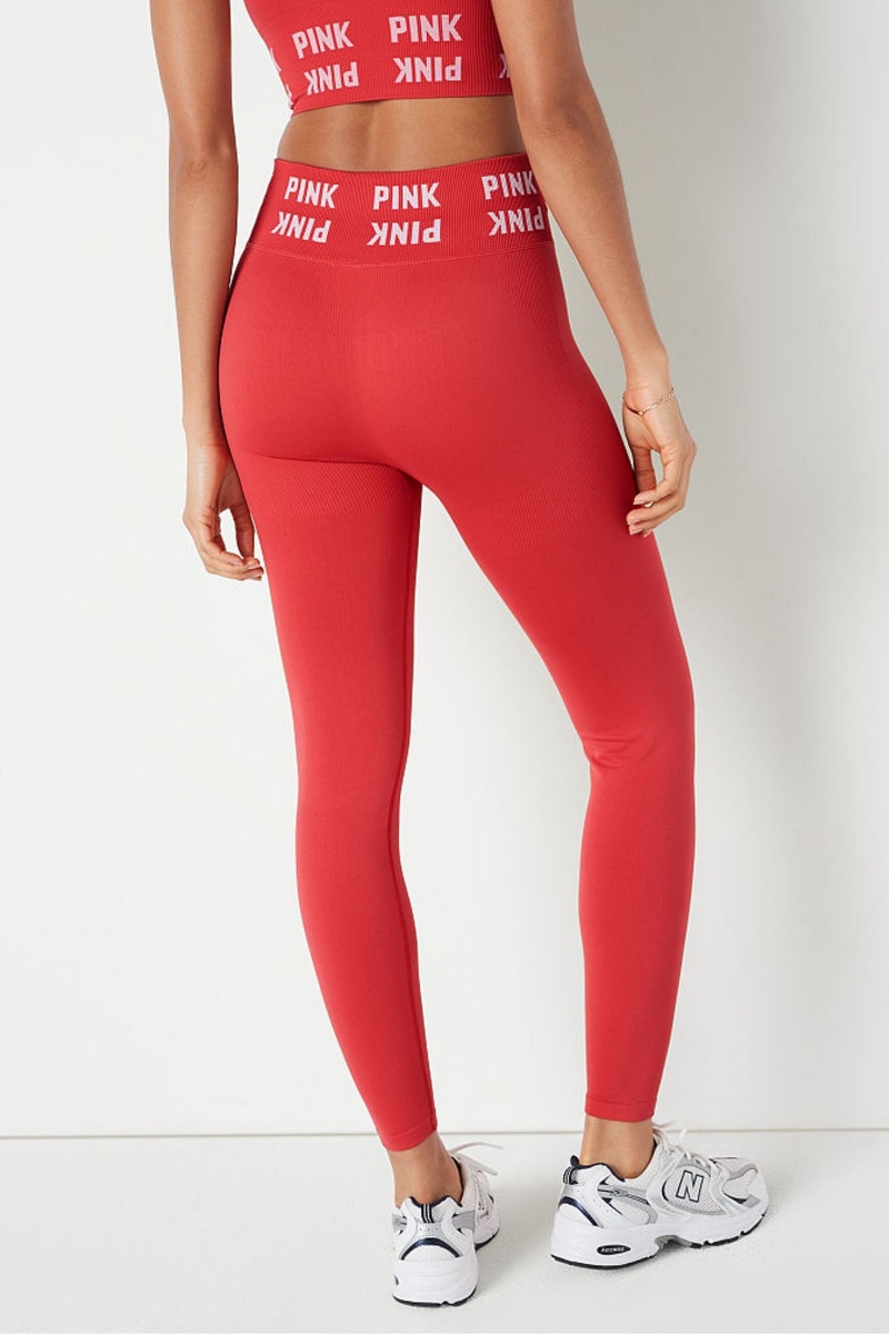 Nantucket Red Victoria's Secret Seamless High Waist Full Length Leggings | 3749CFHIX