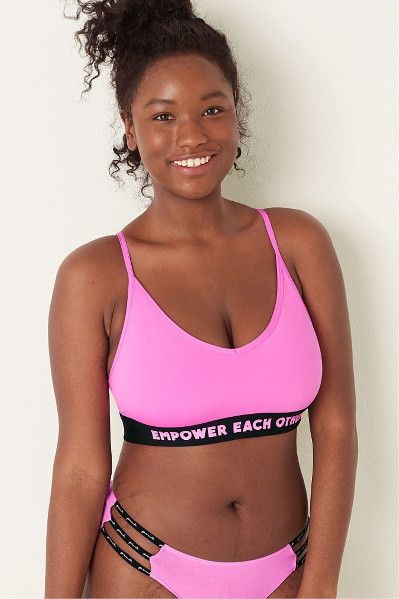 Neon Bubble Empower Each Other Victoria\'s Secret Lightly Lined Low Impact Sports Bra | 1026ANRMB