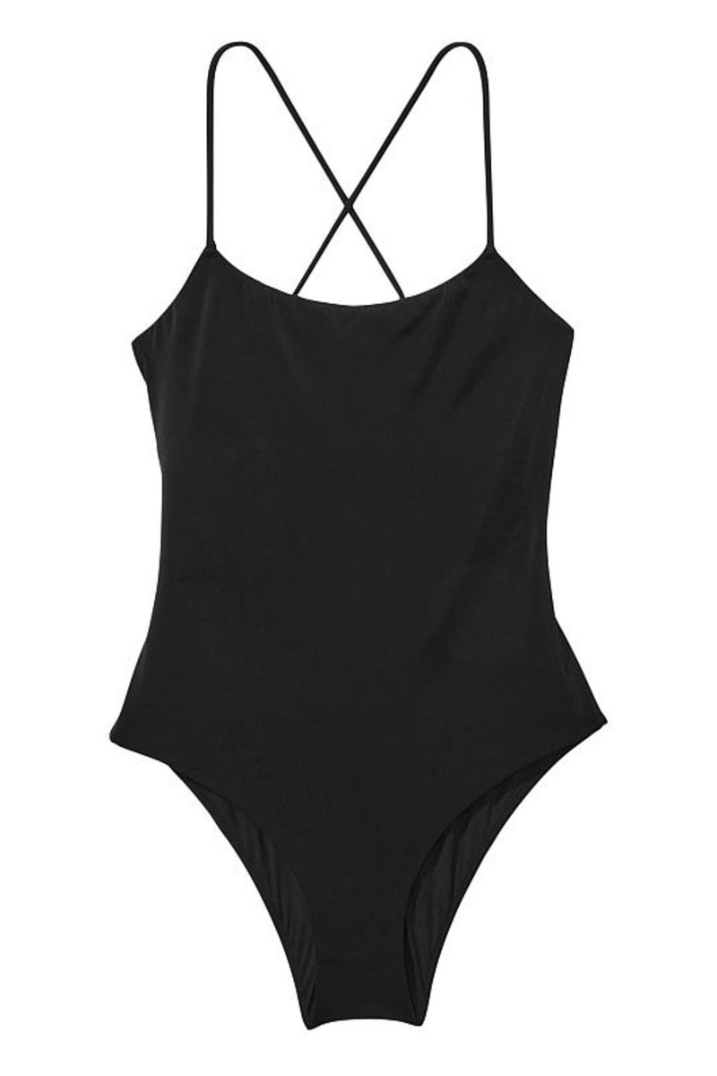 Nero Black Victoria's Secret Scoop Swim Bikini Top | 4315VFPUY 