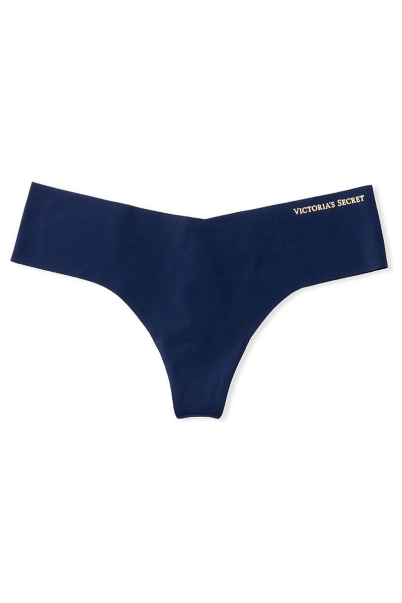 Noir Navy Blue Victoria's Secret No-Show No Show Thong Knickers | 0367RAGWD